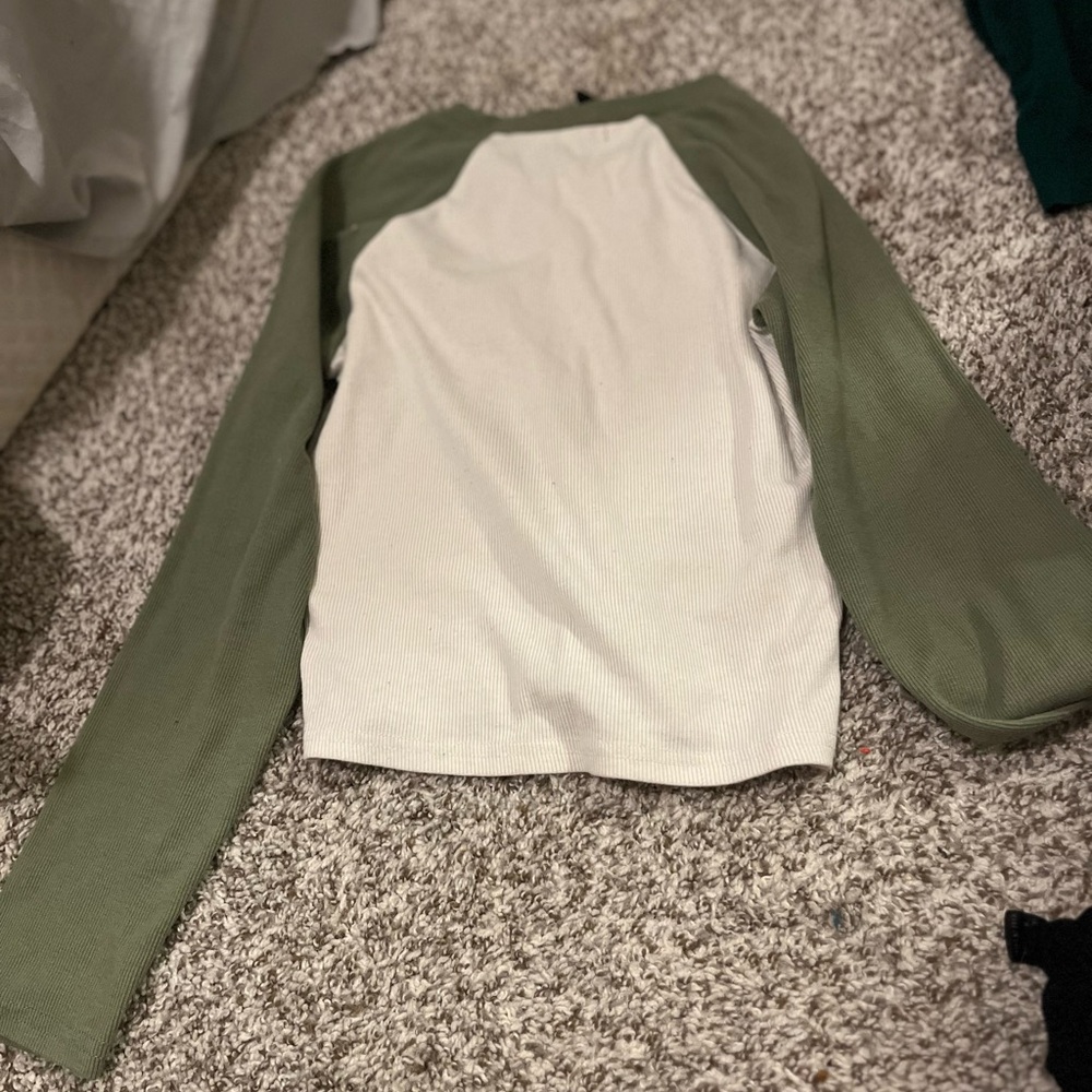 Green and white shirt